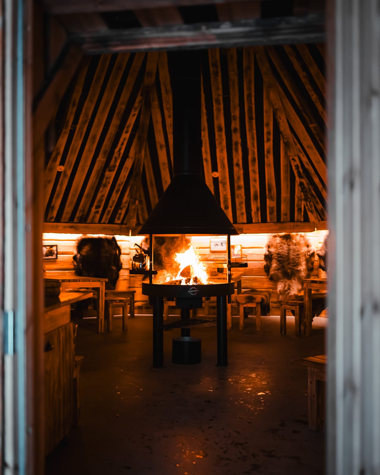 finnish hut with fire pit