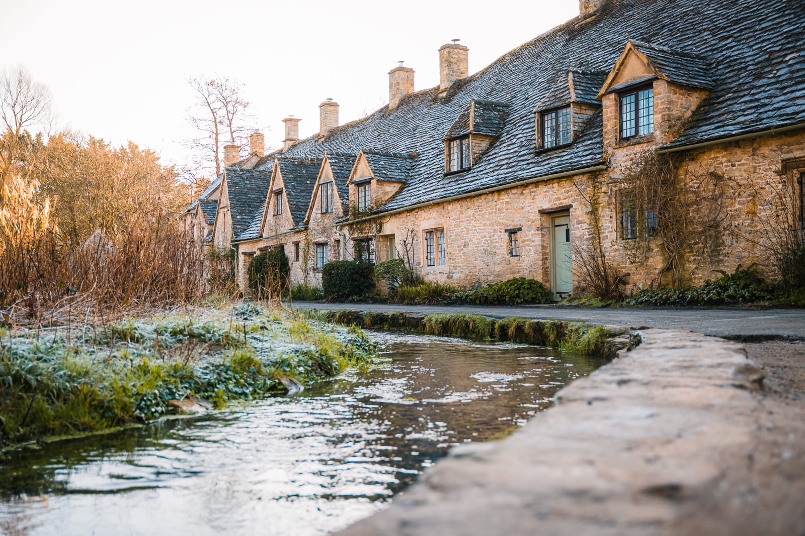 river and old stone cottages of Arlington Row in Bibury