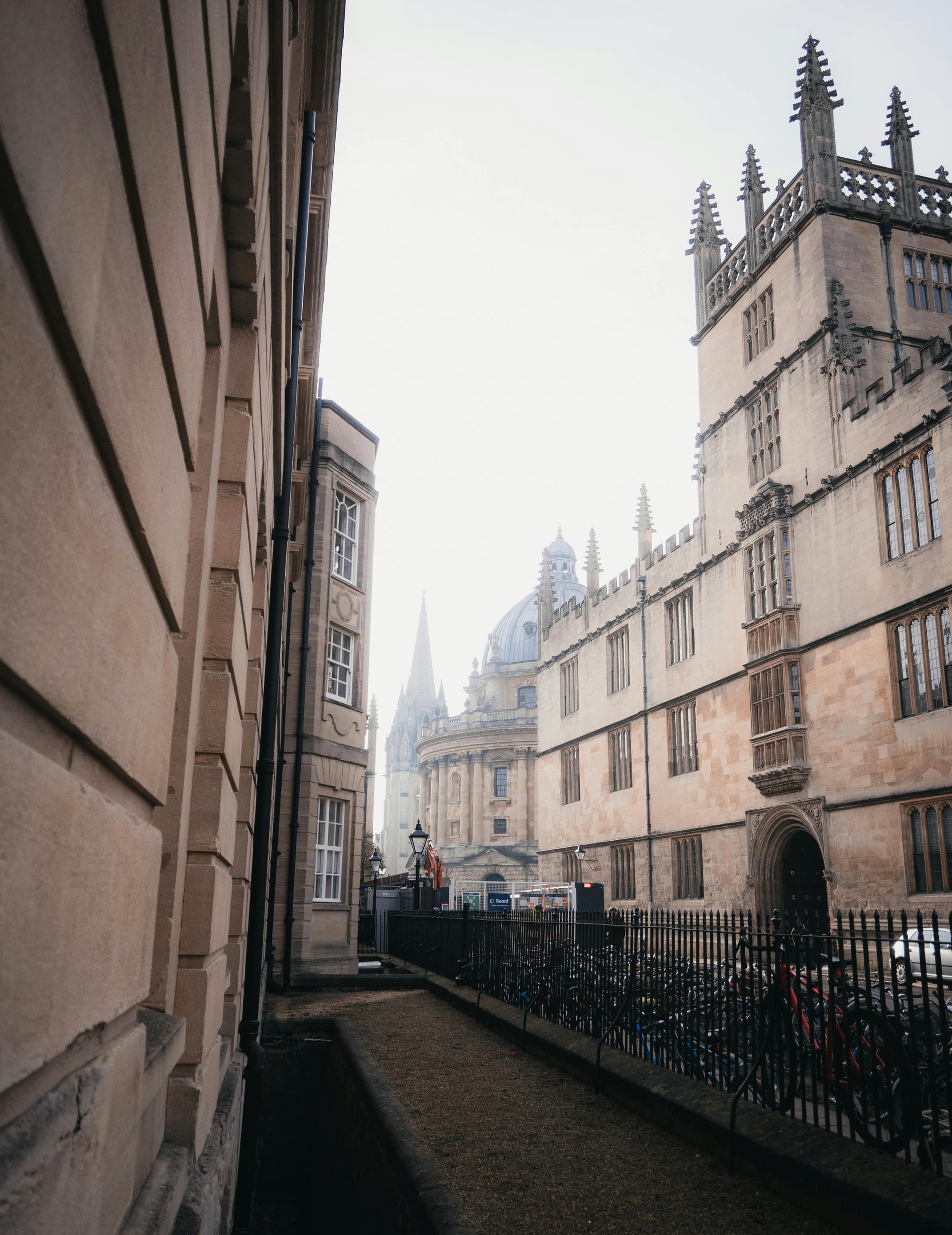 misty morning in oxford, uk