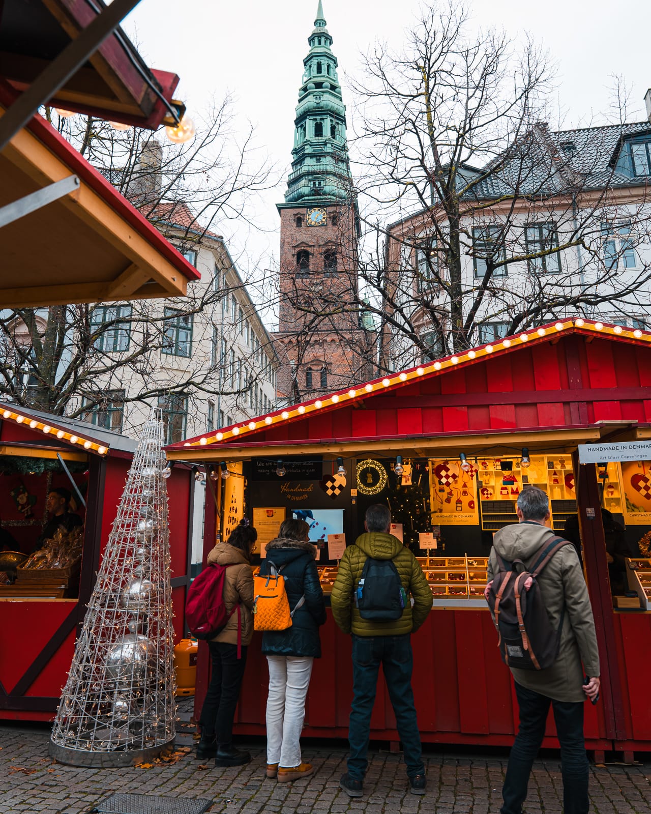 red market huts at Højbro Plads christmas markets
